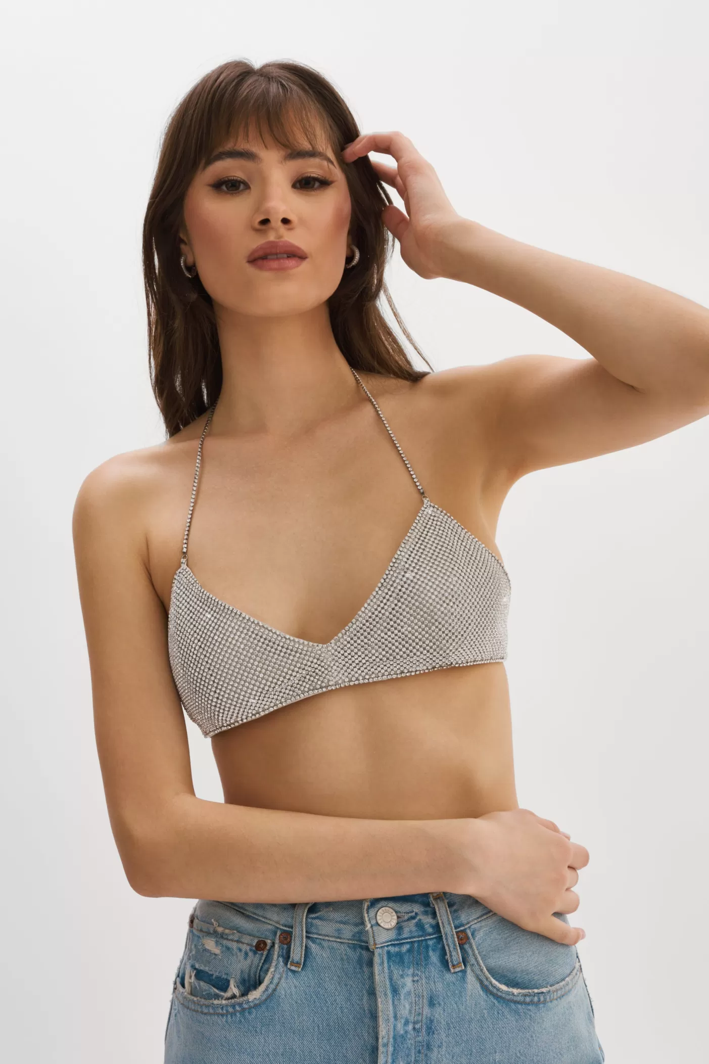 LAMARQUE RAEKA Top Soutien-gorge à Strass Argent Cheap