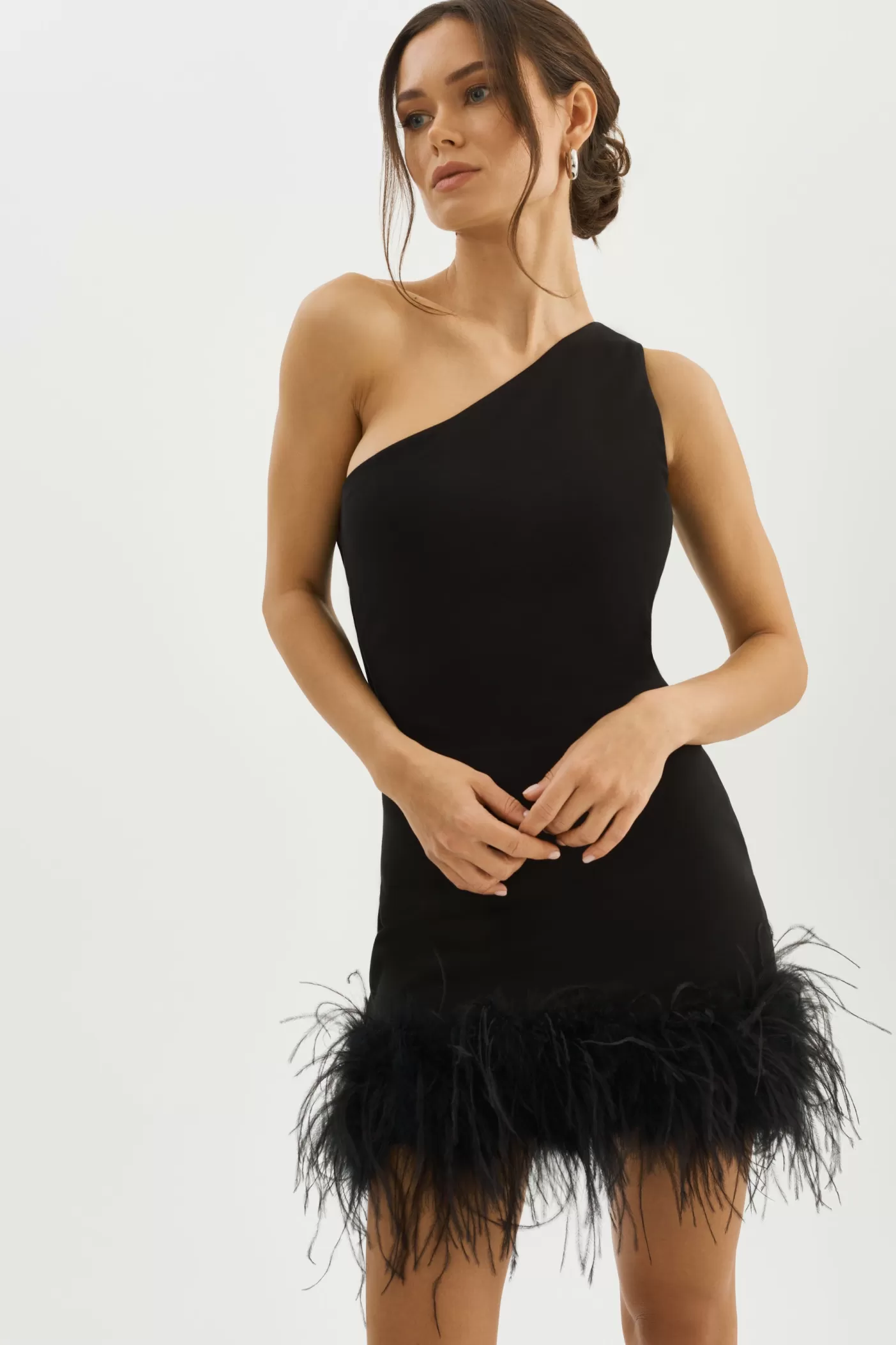 LAMARQUE TAFIA | One Shoulder Mini Dress Black Flash Sale