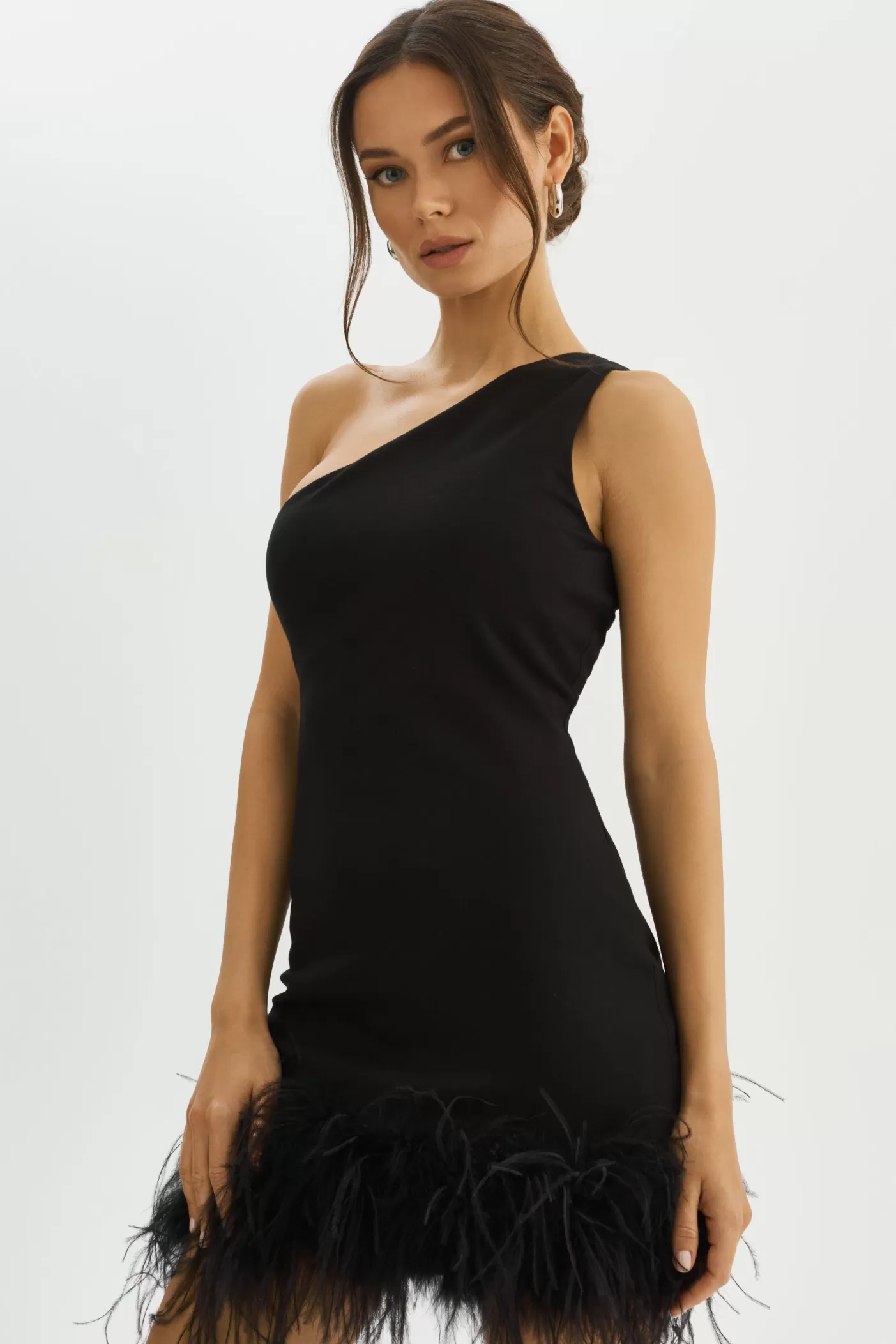 LAMARQUE TAFIA | One Shoulder Mini Dress Black Flash Sale