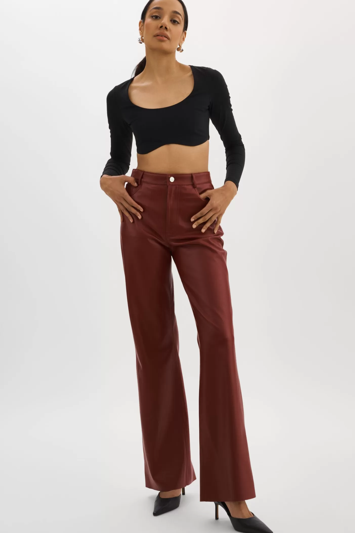 LAMARQUE TAVI | Pantalon En Similicuir SYRAH Cheap