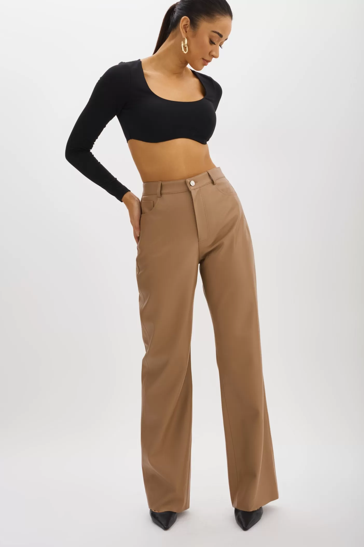 LAMARQUE TAVI | Pantalon En Similicuir MOKA Online