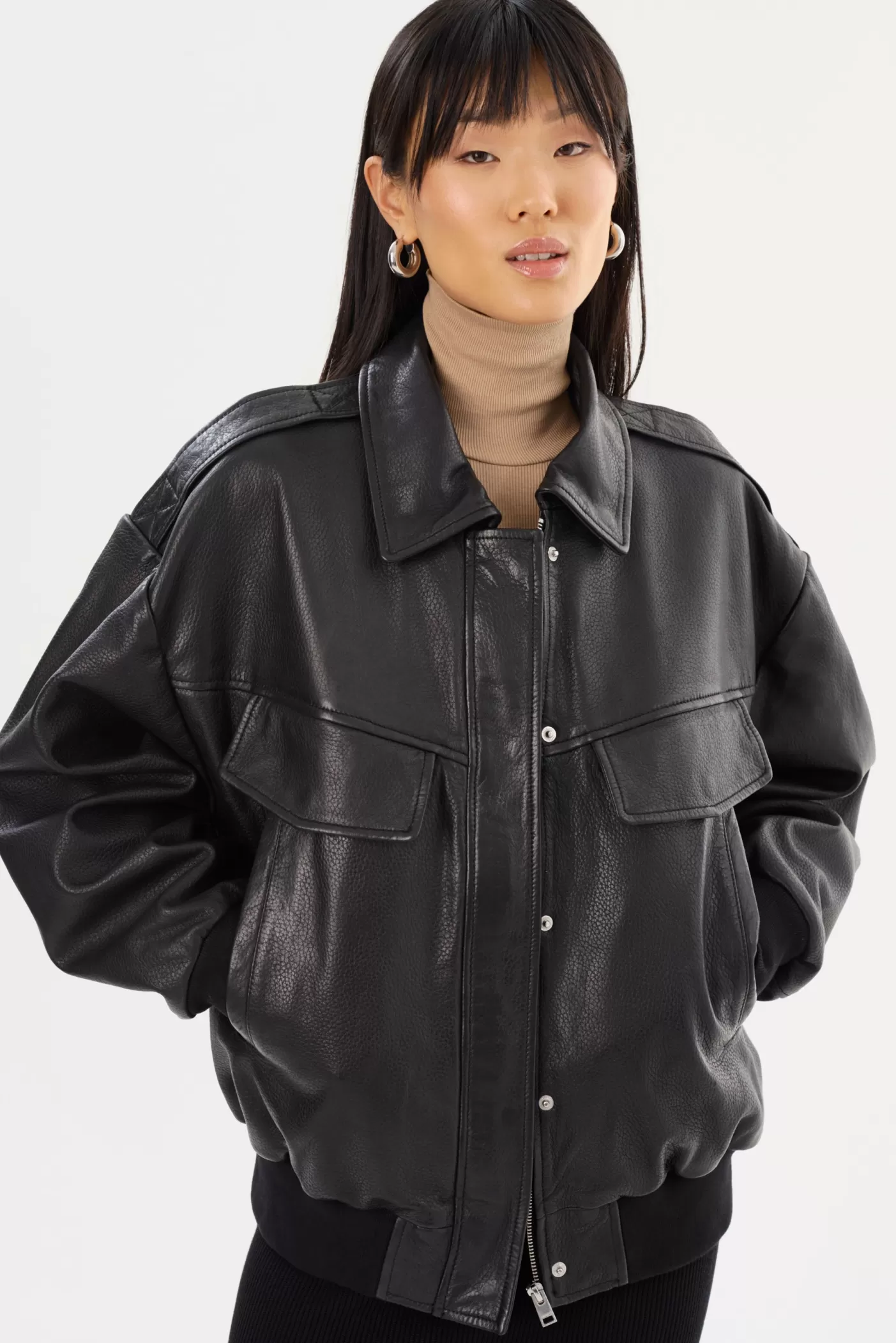 LAMARQUE TREVANNA | Leather Bomber Jacket Black Outlet