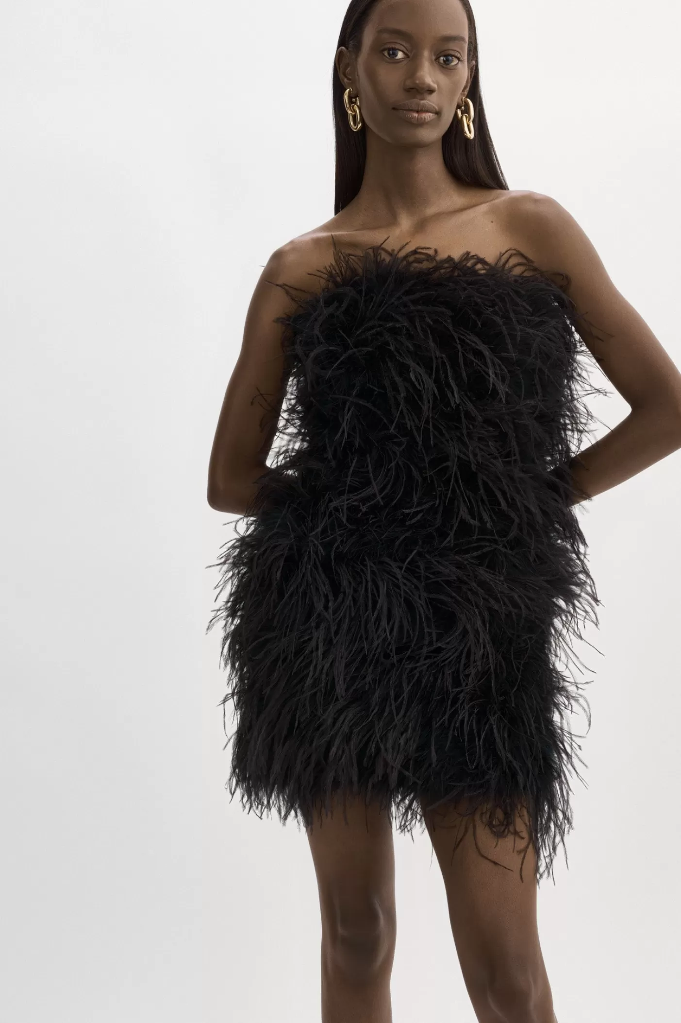 LAMARQUE TRIANA | Robe à Plumes Noir Discount