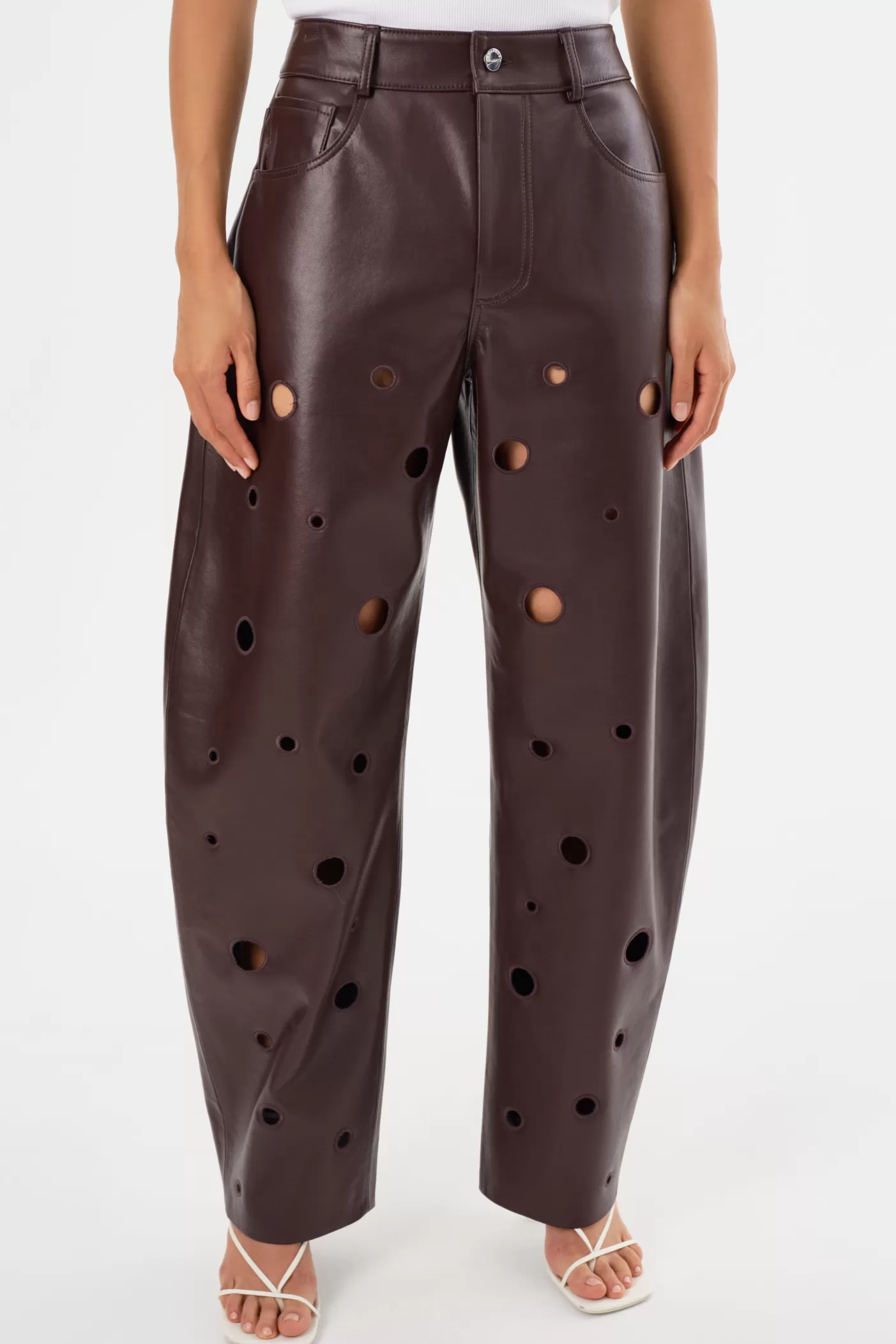 LAMARQUE VENTANA | Recycled Leather Pants Mahogany Sale