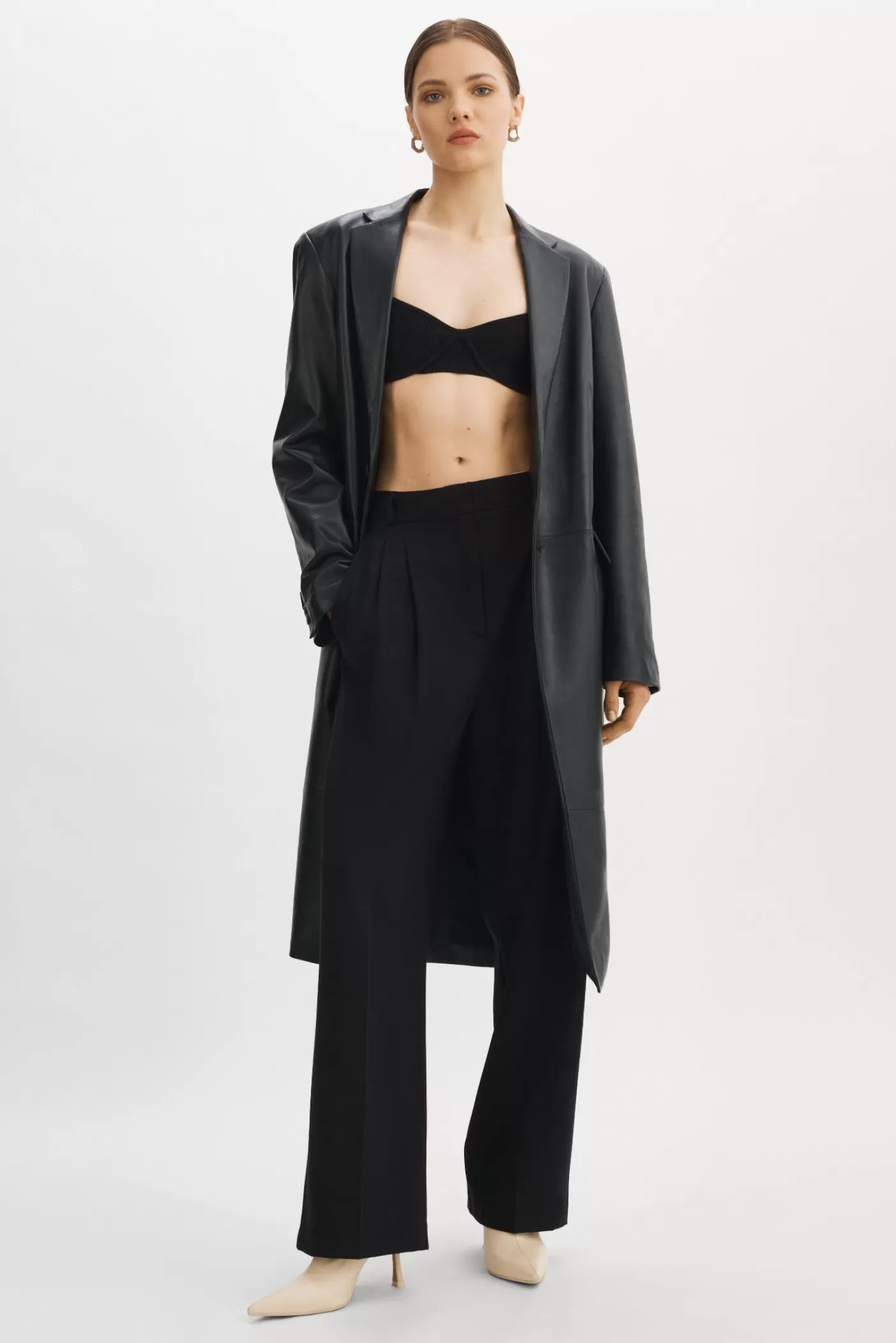 LAMARQUE WILHELMINA Trench En Cuir Noir Online