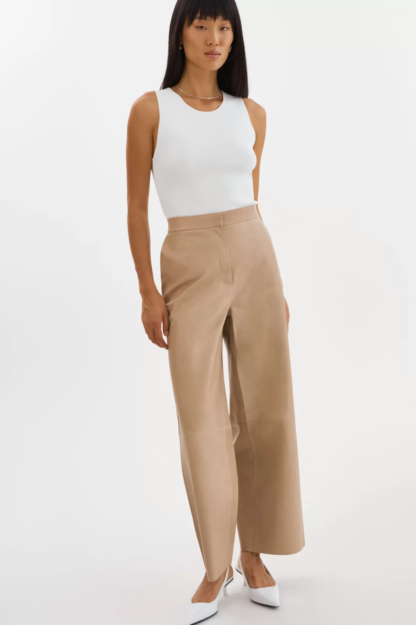 LAMARQUE YAREN | Pantalons En Cuir Beige Hot