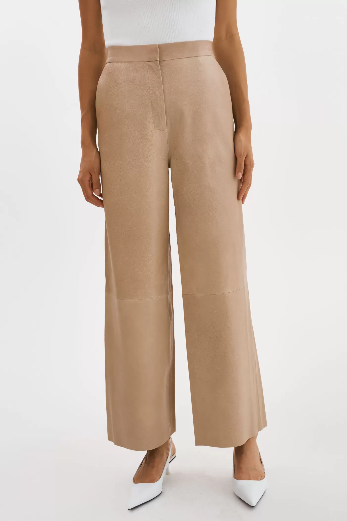 LAMARQUE YAREN | Pantalons En Cuir Beige Hot